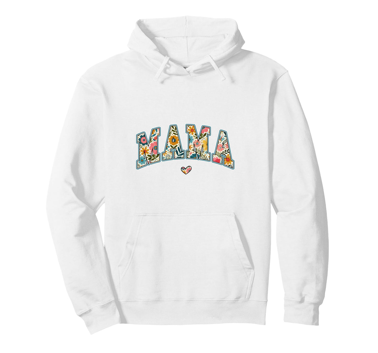 Mama Floral Heart Botanical Mother Hoodie - Custom Art Print for Adults - T-Shirt, Sweatshirt, Hoodie