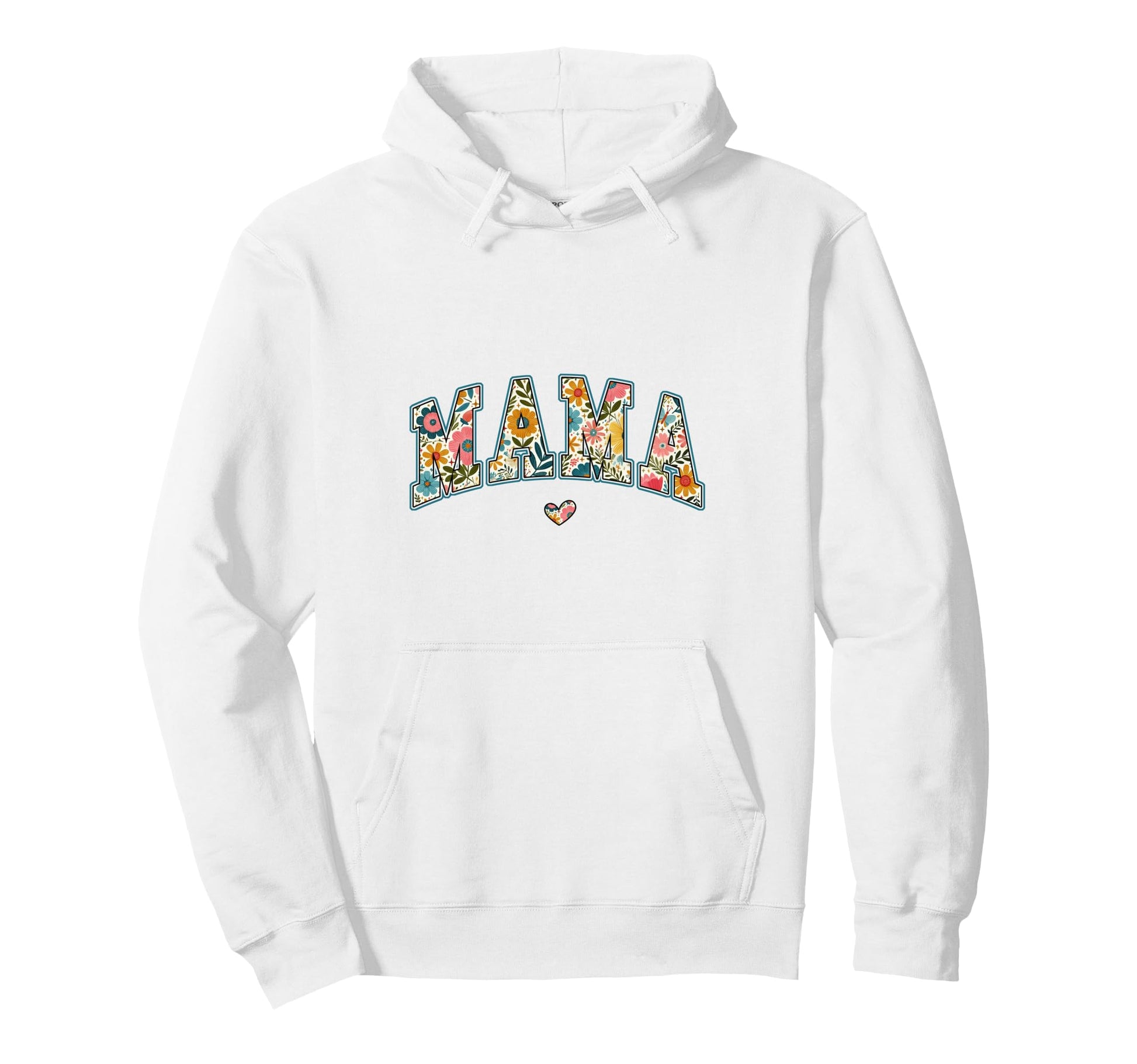 Mama Floral Heart Botanical Mother Hoodie - Custom Art Print for Adults - T-Shirt, Sweatshirt, Hoodie