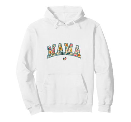 Mama Floral Heart Botanical Mother Hoodie - Custom Art Print for Adults - T-Shirt, Sweatshirt, Hoodie