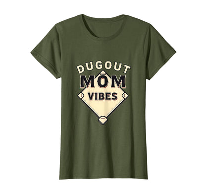 Dugout Mom Vibes Baseball Mom T-Shirt - Graphic Print Unisex - T-Shirt, Sweatshirt, Hoodie