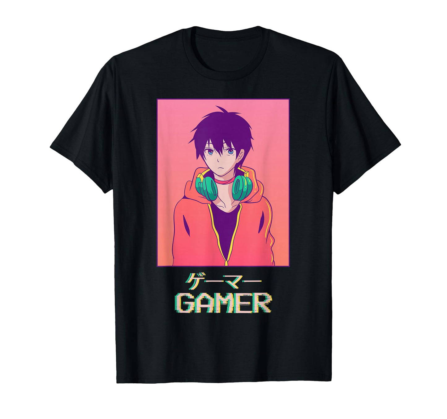 Gamer Anime Japanese Vaporwave T-Shirt - Minimalist Print for Adults - T-Shirt, Sweatshirt, Hoodie