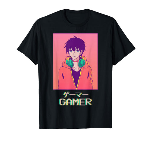 Gamer Anime Japanese Vaporwave T-Shirt - Minimalist Print for Adults - T-Shirt, Sweatshirt, Hoodie