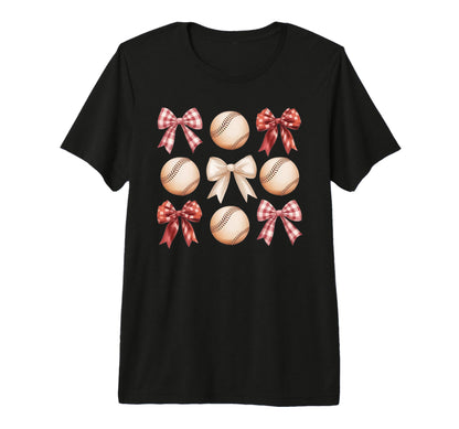 Baseball Coquette Bow Mom Sister Tri T-Shirt - Graphic Print Men Women - T-Shirt, Sweatshirt, Hoodie