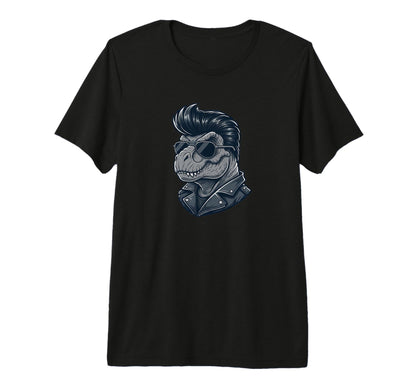 T Rex Dinosaur Rock Roll Shades T-Shirt - Casual Everyday Wear Men Women - T-Shirt, Sweatshirt, Hoodie