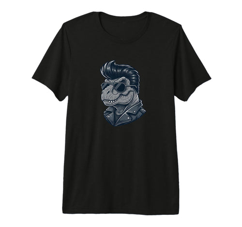 T Rex Dinosaur Rock Roll Shades T-Shirt - Casual Everyday Wear Men Women - T-Shirt, Sweatshirt, Hoodie