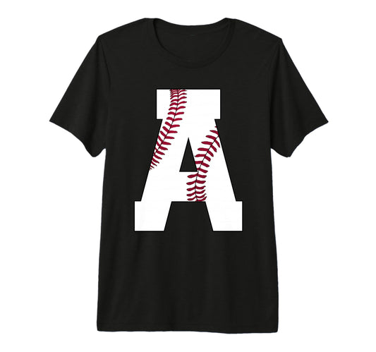 Baseball Initial Personalized Letter T-Shirt - Minimalist Print for Adults - T-Shirt, Sweatshirt, Hoodie
