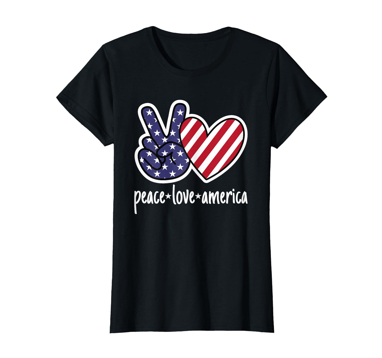 Peace Love America Usa Patriotic 4Th T-Shirt - Unique Graphic for Adults - T-Shirt, Sweatshirt, Hoodie