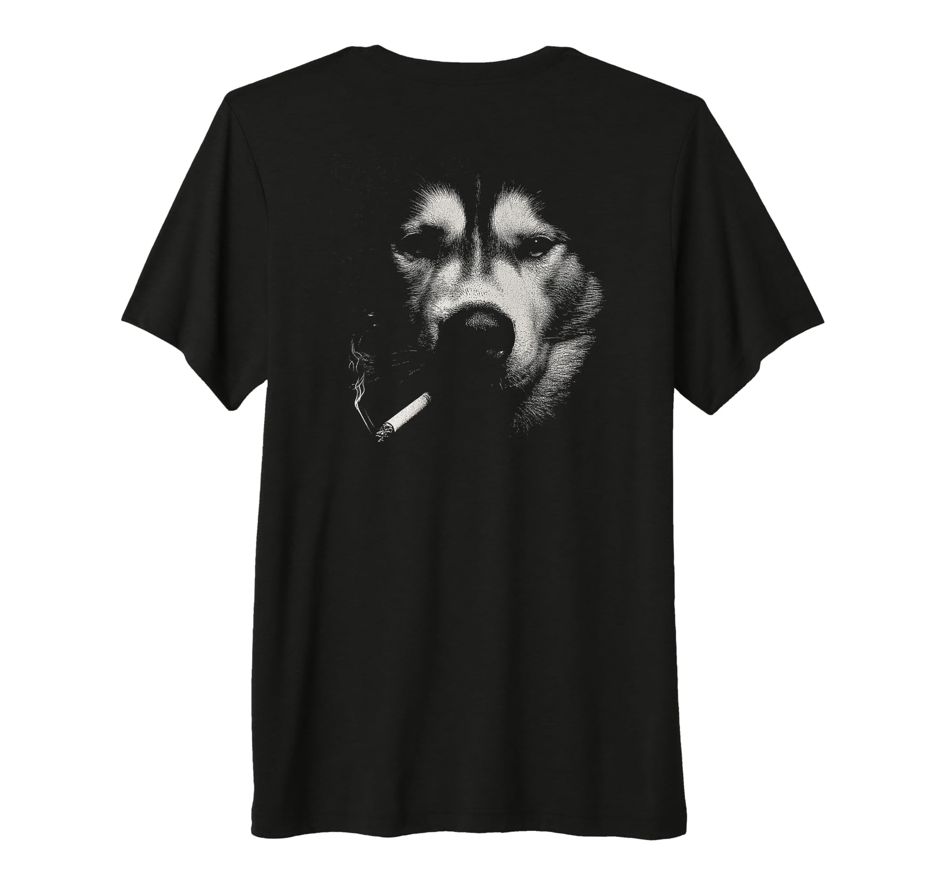 Siberian Husky Smoking Cigarette T-Shirt - Minimalist Print Men Women - T-Shirt, Sweatshirt, Hoodie