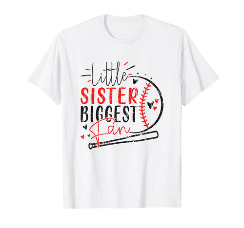 Little Sister Biggest Fan Funny T-Shirt - Fun Novelty Design Unisex - T-Shirt, Sweatshirt, Hoodie