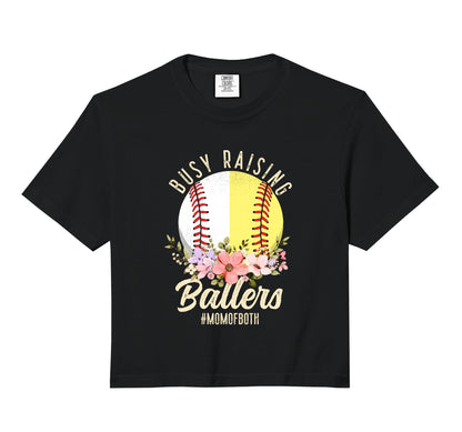 Baseball Softball Mom Both Busy Hoodie - Streetwear Style for Adults - T-Shirt, Sweatshirt, Hoodie