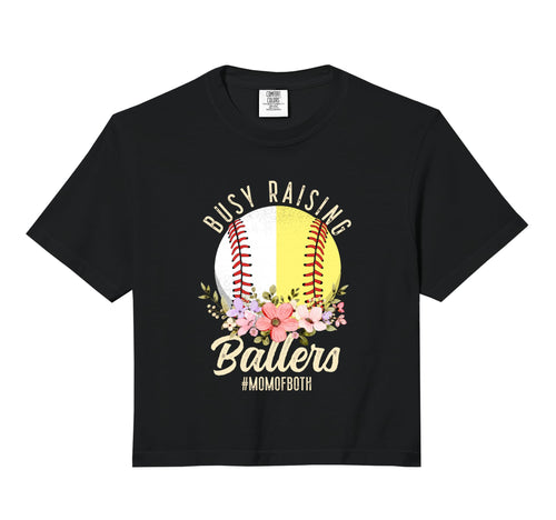 Baseball Softball Mom Both Busy Hoodie - Streetwear Style for Adults - T-Shirt, Sweatshirt, Hoodie