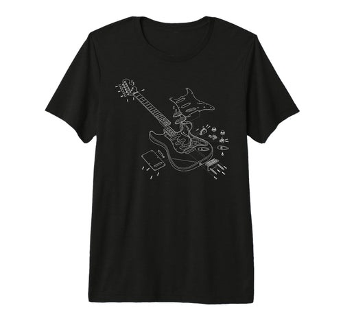 Rock Guitar Sketch Rock Music Lover T-Shirt - Trendy Graphic Men Women - T-Shirt, Sweatshirt, Hoodie