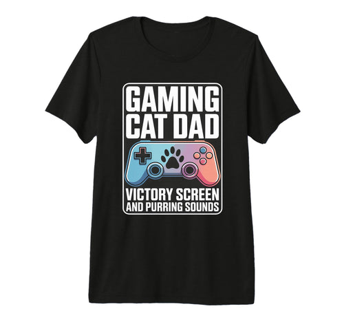 Gaming Cat Dad Victory Screen And T-Shirt - Trendy Graphic for Adults - T-Shirt, Sweatshirt, Hoodie
