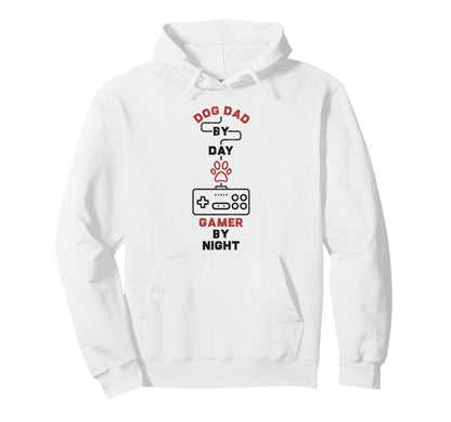 Dog Dad Day Gamer Night Gaming Hoodie - Aesthetic Graphic Unisex - T-Shirt, Sweatshirt, Hoodie