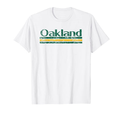 Oakland California Weathered Stripe T-Shirt - Graphic Print Unisex - T-Shirt, Sweatshirt, Hoodie