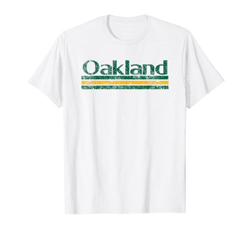 Oakland California Weathered Stripe T-Shirt - Graphic Print Unisex - T-Shirt, Sweatshirt, Hoodie