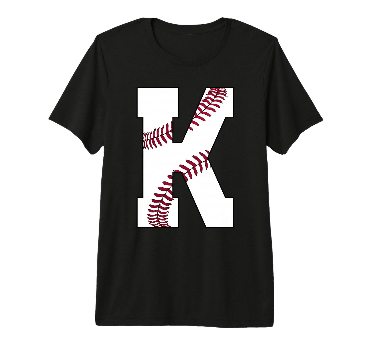 K Baseball Initial Personalized Letter T-Shirt - Unique Graphic Men Women - T-Shirt, Sweatshirt, Hoodie