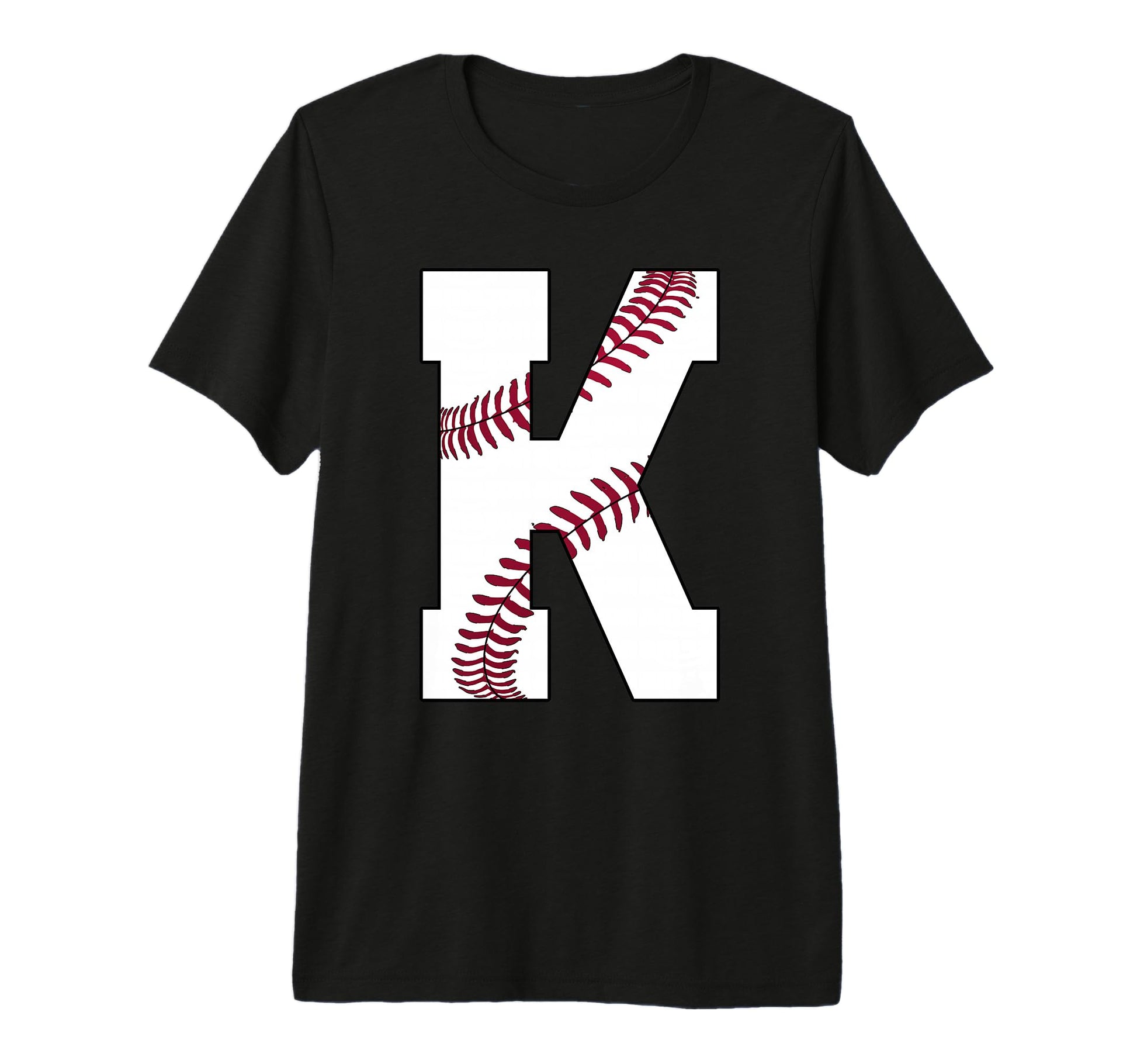 K Baseball Initial Personalized Letter T-Shirt - Unique Graphic Men Women - T-Shirt, Sweatshirt, Hoodie