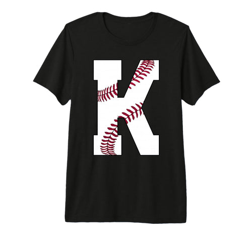 K Baseball Initial Personalized Letter T-Shirt - Unique Graphic Men Women - T-Shirt, Sweatshirt, Hoodie