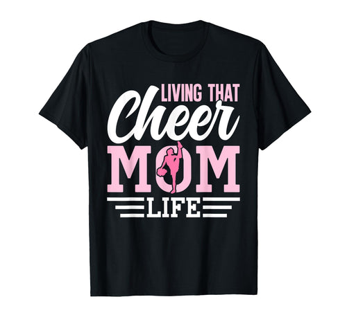 Living That Cheer Mom Life T-Shirt - Minimalist Print Men Women - T-Shirt, Sweatshirt, Hoodie