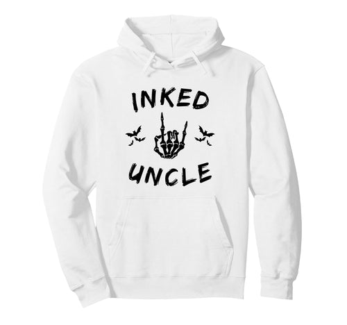Inked Uncle Skeleton Hand Bats Hoodie - Fun Novelty Design Men Women - T-Shirt, Sweatshirt, Hoodie