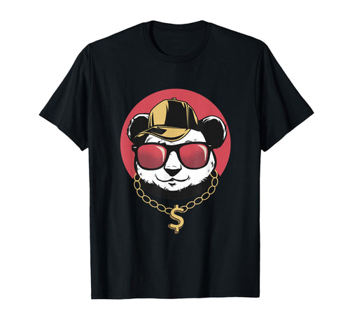 Hip Hop Panda Dollar Sign Rapper T-Shirt - Fun Novelty Design for Adults - T-Shirt, Sweatshirt, Hoodie