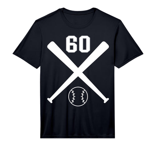 Baseball Softball Number 60 T-Shirt - Minimalist Print for Adults - T-Shirt, Sweatshirt, Hoodie
