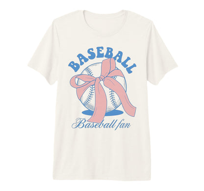 Baseball Fan Coquette Bow Tri Blend T-Shirt - Trendy Graphic Men Women - T-Shirt, Sweatshirt, Hoodie