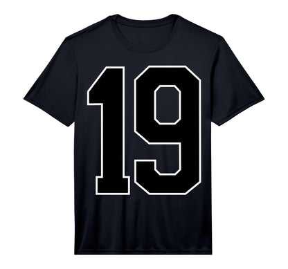Black Sports Team Number 19 Fan T-Shirt - Casual Everyday Wear Unisex - T-Shirt, Sweatshirt, Hoodie