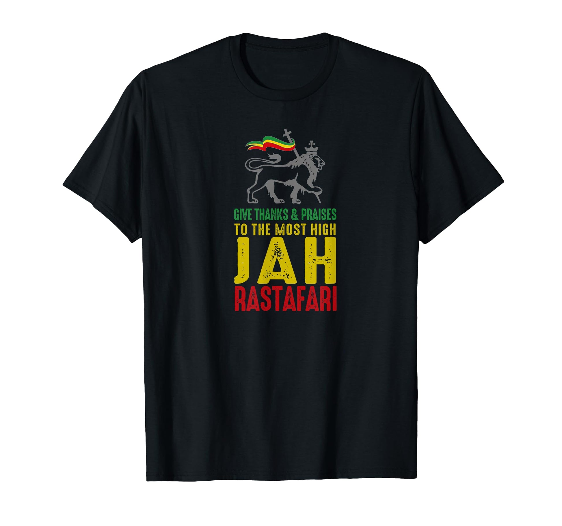 Give Thanks Praises Rastafari T-Shirt - Fun Novelty Design Men Women - T-Shirt, Sweatshirt, Hoodie