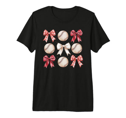 Baseball Coquette Bow Mom Sister Tri Blend T-Shirt - Trendy Graphic Unisex - T-Shirt, Sweatshirt, Hoodie