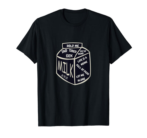 Milk Cartoon Aesthetic Vaporwave T-Shirt - Novelty Apparel Men Women - T-Shirt, Sweatshirt, Hoodie