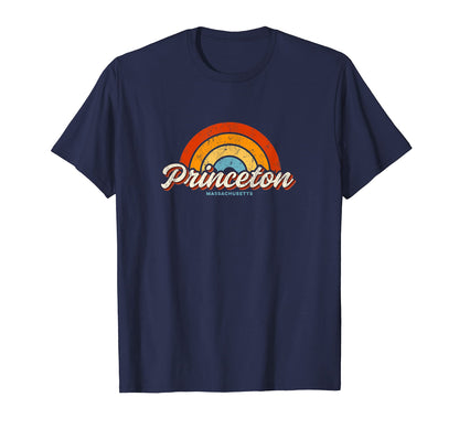 Princeton Massachusetts Ma Rainbow 70S T-Shirt - Graphic Print for Adults - T-Shirt, Sweatshirt, Hoodie