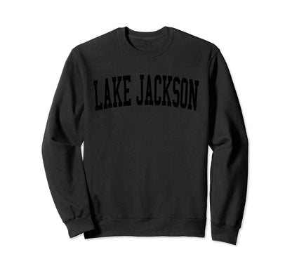 Lake Jackson Tx Distressed Black Sweatshirt - Aesthetic Graphic for Adults - T-Shirt, Sweatshirt, Hoodie