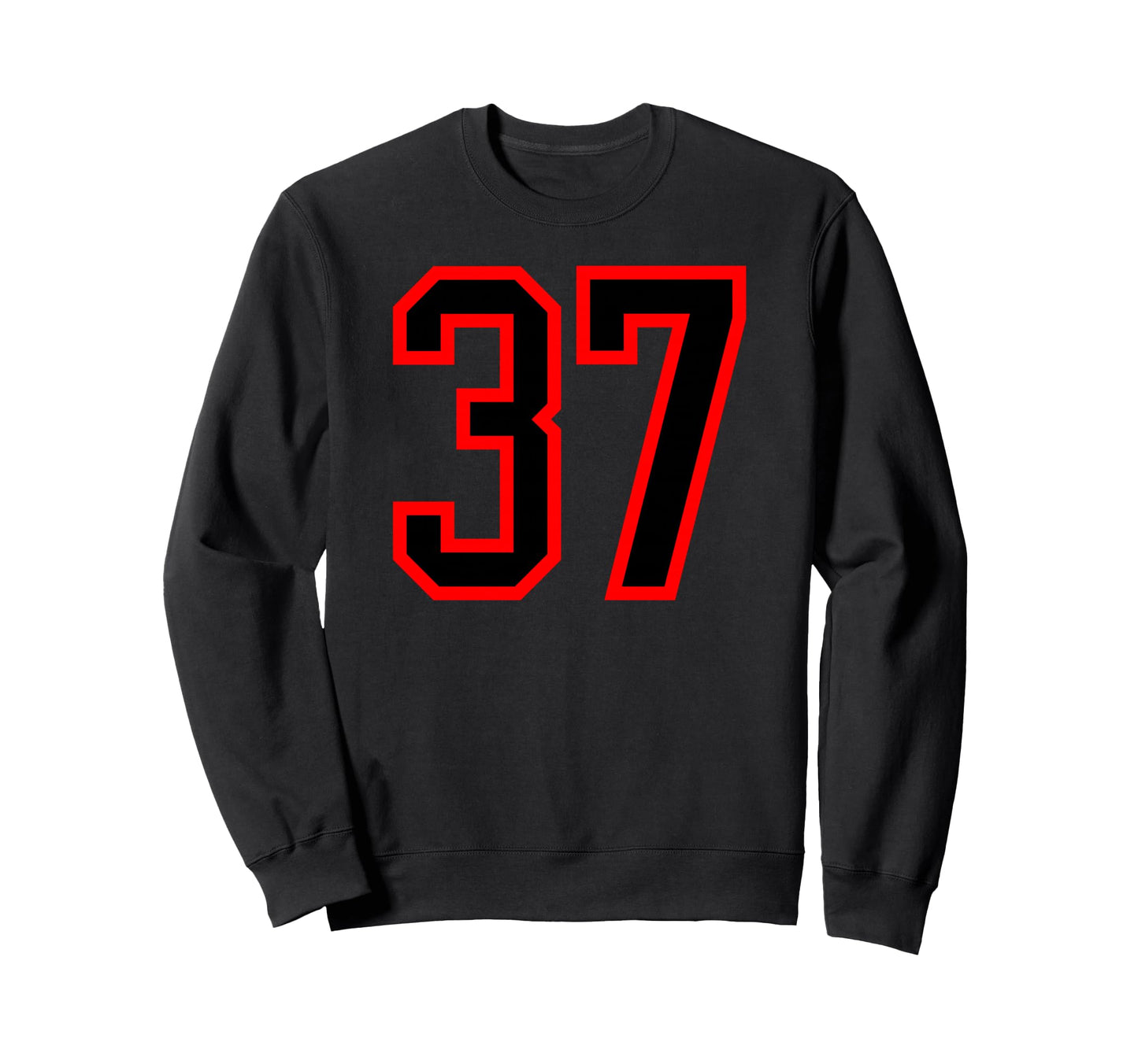 Red Black Sport Team Number 37 Sweatshirt - Casual Everyday Wear Men Women - T-Shirt, Sweatshirt, Hoodie