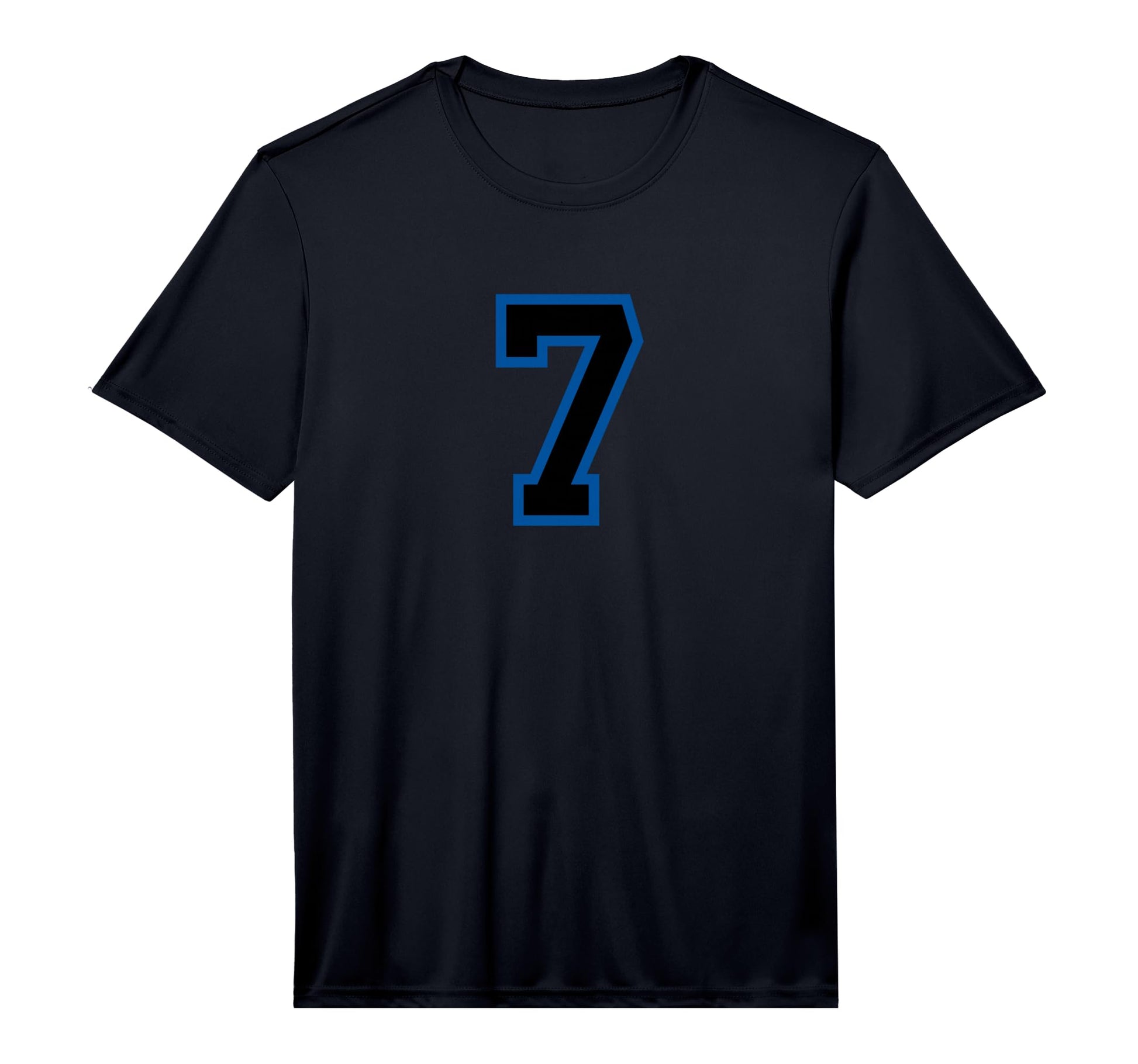 Blue Black Sports Team Number 7 T-Shirt - Graphic Print for Adults - T-Shirt, Sweatshirt, Hoodie