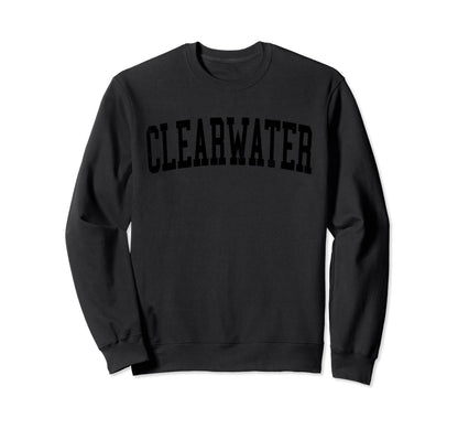 Clearwater Fl Distressed Black Varsity Sweatshirt - Minimalist Print Unisex - T-Shirt, Sweatshirt, Hoodie
