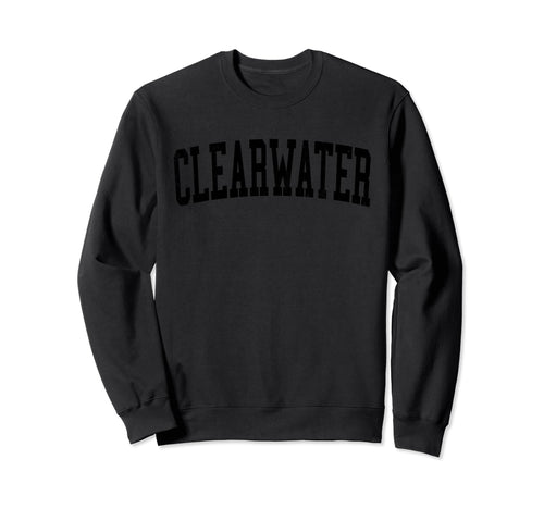 Clearwater Fl Distressed Black Varsity Sweatshirt - Minimalist Print Unisex - T-Shirt, Sweatshirt, Hoodie
