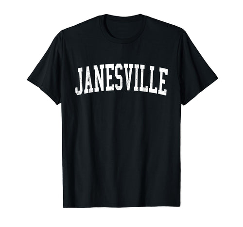 Janesville Wi Distressed White T-Shirt - Aesthetic Graphic for Adults - T-Shirt, Sweatshirt, Hoodie
