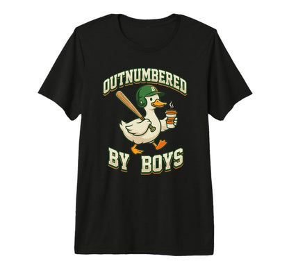 Outnumbered Baseball Duck Coffee Mom Tri T-Shirt - Novelty Apparel Unisex - T-Shirt, Sweatshirt, Hoodie