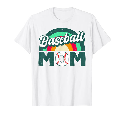 Baseball Mom Rainbow Game Day Funny T-Shirt - Fun Novelty Design Men Women - T-Shirt, Sweatshirt, Hoodie