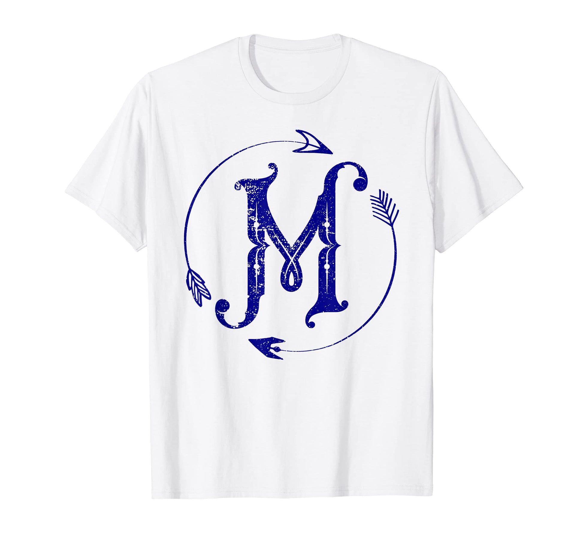 Initial M Monogram Boho Name T-Shirt - Casual Everyday Wear for Adults - T-Shirt, Sweatshirt, Hoodie