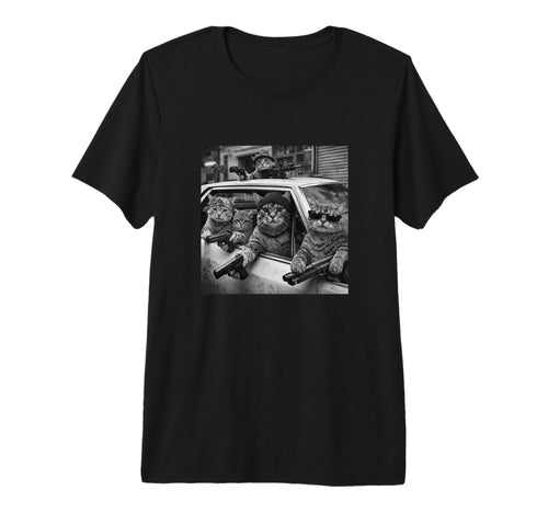 Funny Gangster Cat Old School Hip Hop T-Shirt - Unique Graphic Men Women - T-Shirt, Sweatshirt, Hoodie