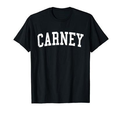 Carney Md Distressed White Varsity T-Shirt - Unique Graphic Men Women - T-Shirt, Sweatshirt, Hoodie