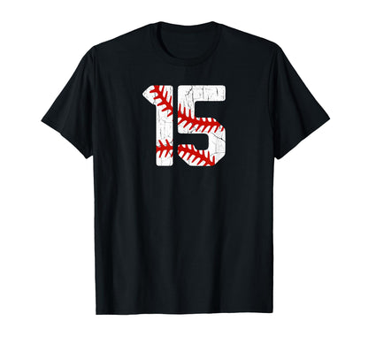 Baseball Player Jersey Number 15 15 Proud T-Shirt - Novelty Apparel Unisex - T-Shirt, Sweatshirt, Hoodie