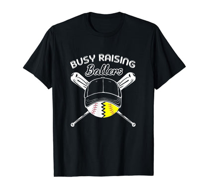 Busy Raising Baller Baseball Lover T-Shirt - Minimalist Print Unisex - T-Shirt, Sweatshirt, Hoodie
