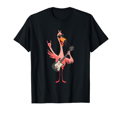 Flamingo Rock Music Funny Bird Quirky T-Shirt - Novelty Apparel Unisex - T-Shirt, Sweatshirt, Hoodie