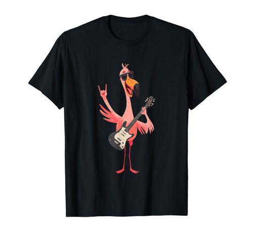 Flamingo Rock Music Funny Bird Quirky T-Shirt - Novelty Apparel Unisex - T-Shirt, Sweatshirt, Hoodie
