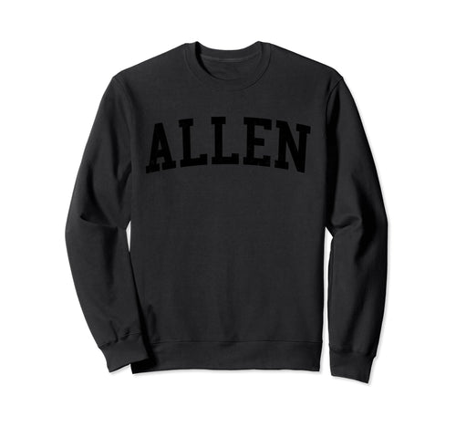 Allen Tx Distressed Black Varsity Sweatshirt - Aesthetic Graphic for Adults - T-Shirt, Sweatshirt, Hoodie