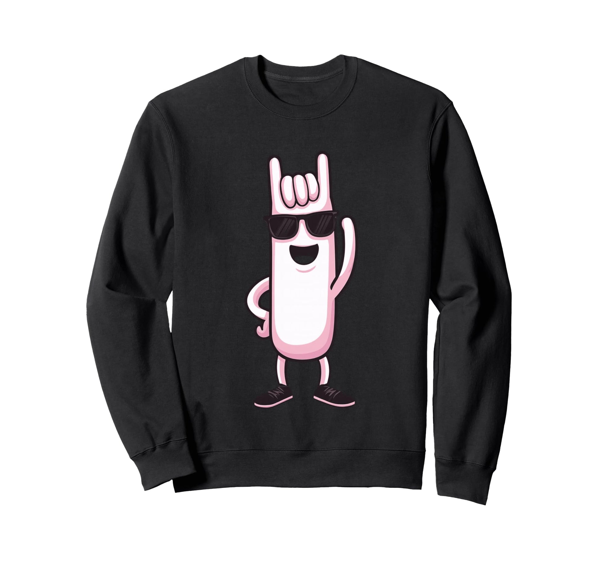 Foam Finger Rock Hand Sign Mascot Sweatshirt - Casual Everyday Wear Unisex - T-Shirt, Sweatshirt, Hoodie